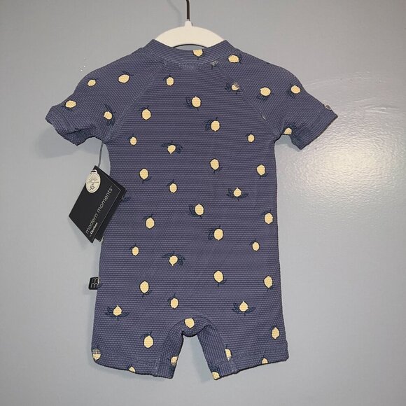 NWT Modern Moments by Gerber Baby Rash Guard Swimsuit Blue Lemons Size 3-6M - Picture 7 of 7